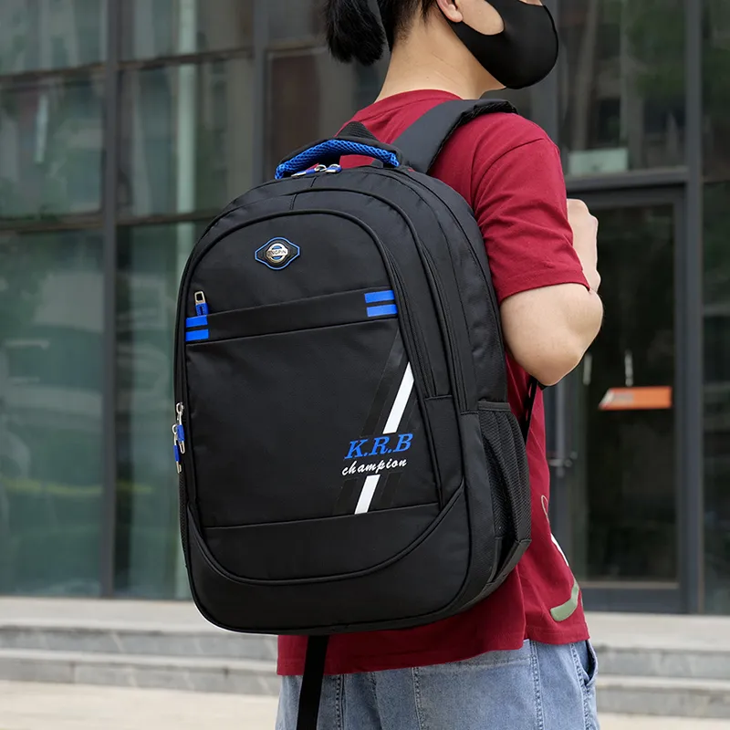 MingLu Oxford Backpack Regular Unisex Black-2