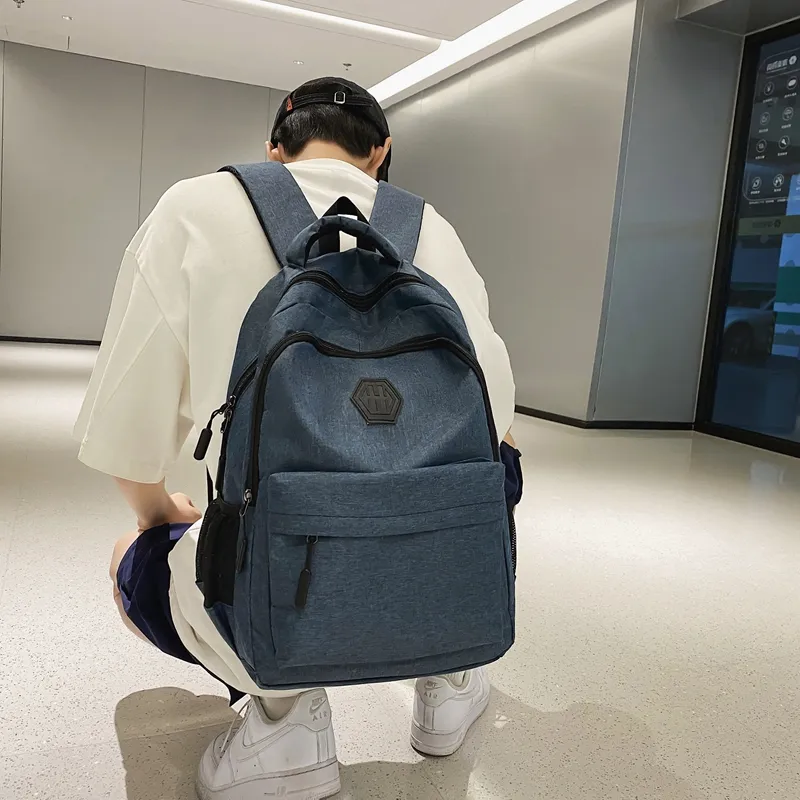 MingLu Nylon Backpack Regular Men's Black/Gray/Red/Blue-17