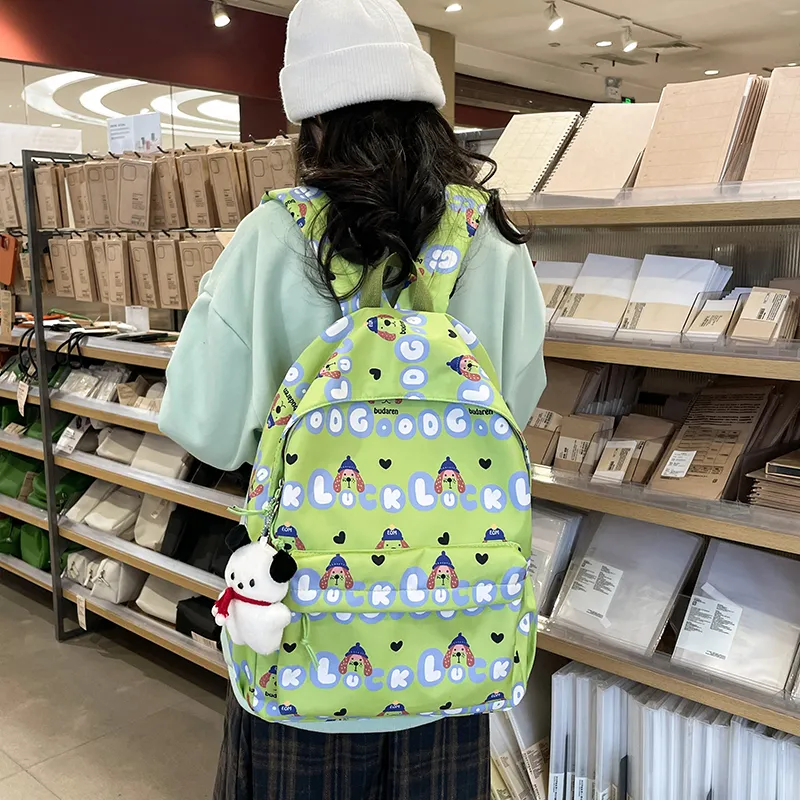 Parker Bear Nylon Backpack Regular Unisex Black White Pink Blue Green-26