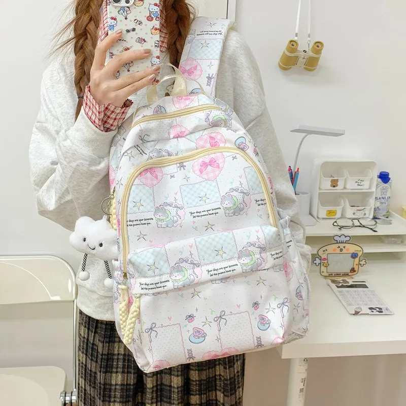 Parker Bear Composite Cloth Backpack Unisex Multicolor-4