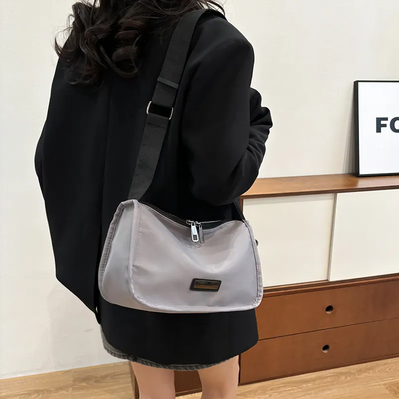 MingLu Nylon Polyester Solid Color Minimalist Style Versatile University Commute Backpack Unisex Couple Unisex-28