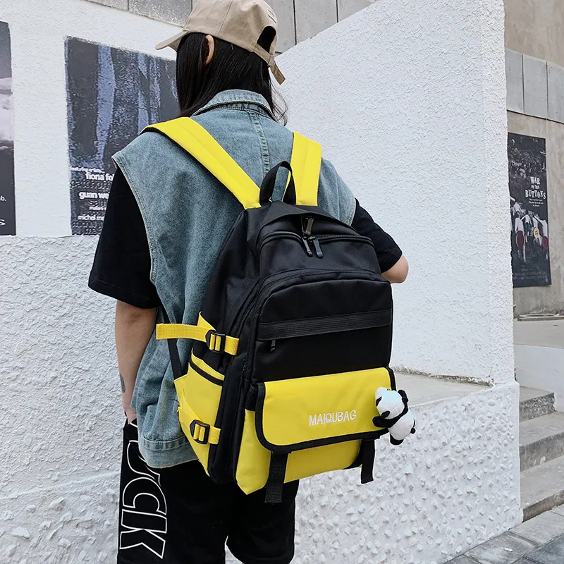 Parker Bear Canvas Backpack Regular Unisex Yellow/Red/Green/Black-3