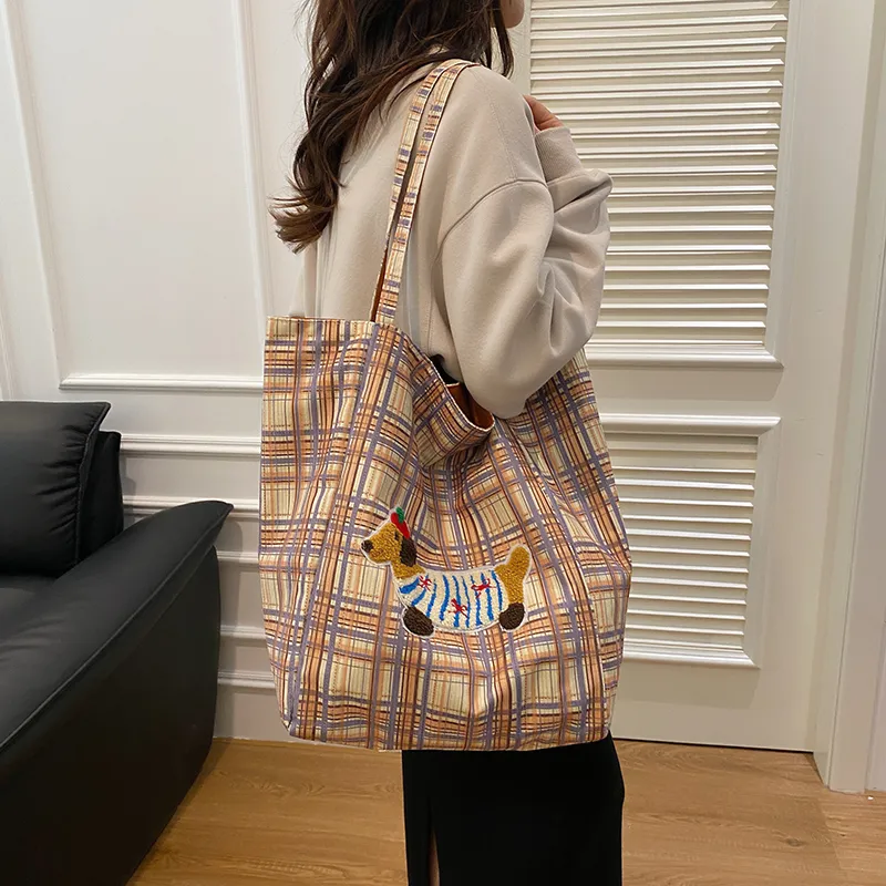 Parker Bear Composite Cloth Shoulder Bag Women's Multicolor-18