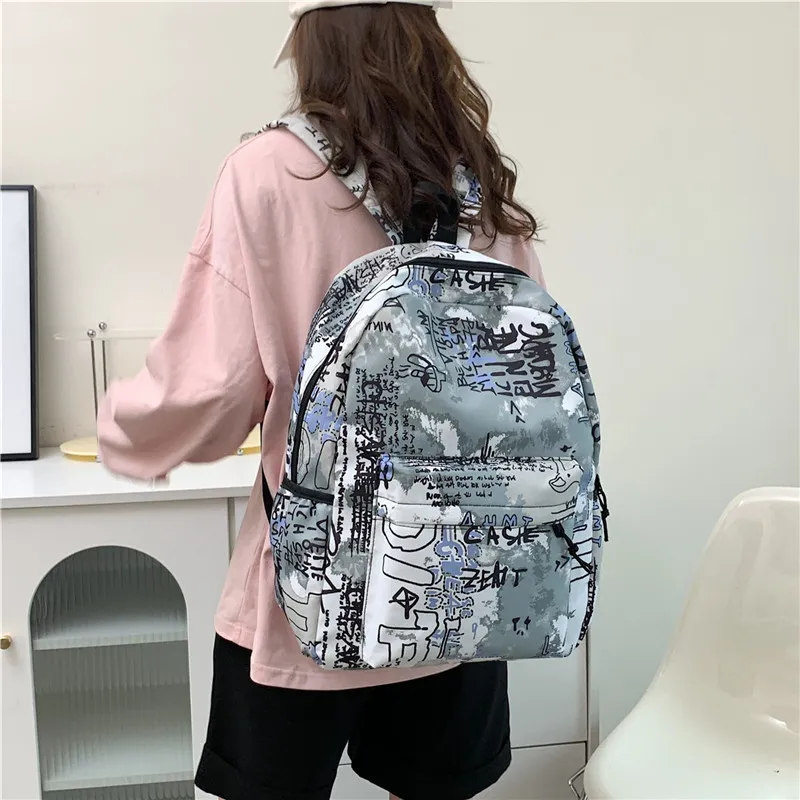 Parker Bear Canvas With Fabric Backpack Regular Unisex Purple/Gray/Blue/Black-16