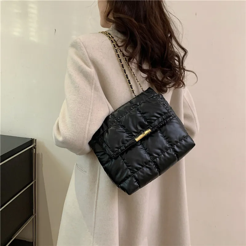 MingLu Oxford Backpack Shoulder Bags Unisex Black/Silver/Gold-4