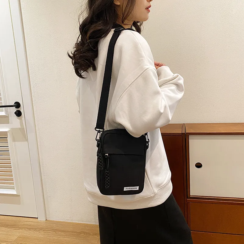 Parker Bear Canvas Canvas Bag Shoulder Bag Crossbody Bag Regular Unisex Black/Blue/Khaki/White-19