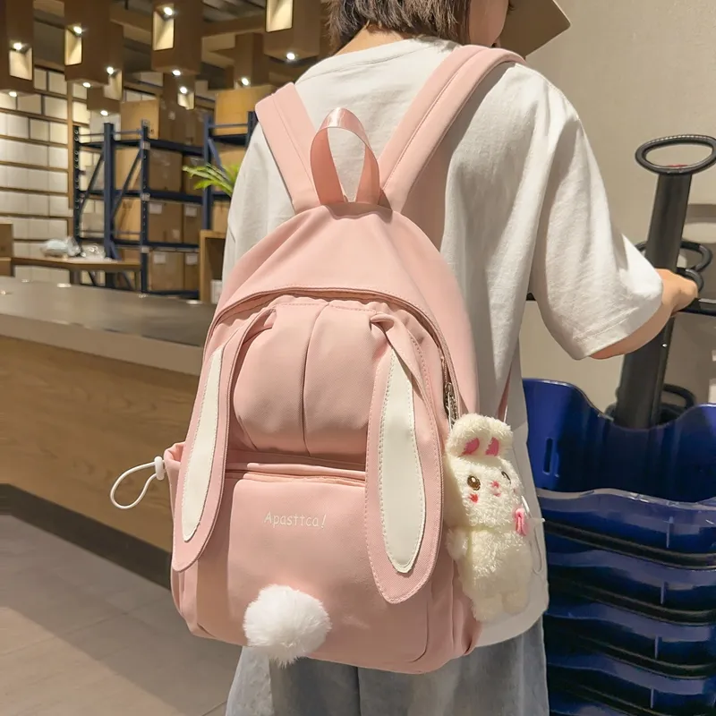 Parker Bear Nylon Backpack Women's Yellow/Pink/White/Blue-12