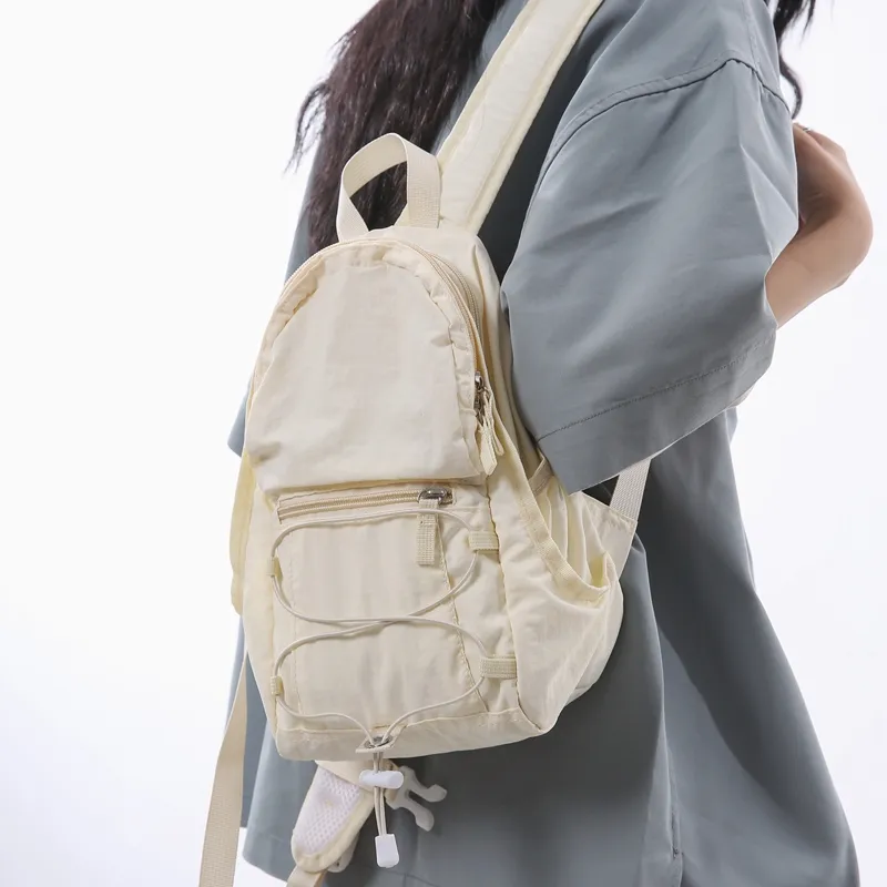 Parker Bear Nylon Polyester High School And University Student All Purpose Backpack Unisex White/Green/Purple-1