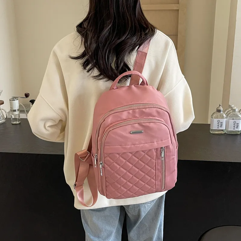 Parker Bear Fabric Backpack Unisex Black/Ecru/Burgundy/Gray/Pink-19