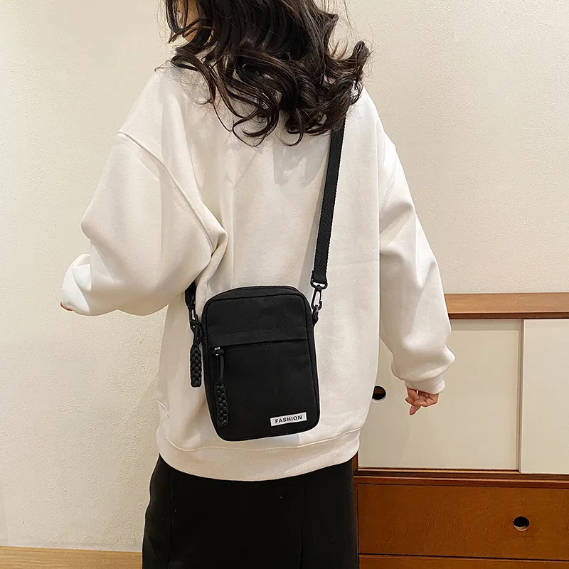 Parker Bear Canvas Canvas Bag Shoulder Bag Crossbody Bag Regular Unisex Black/Blue/Khaki/White-21