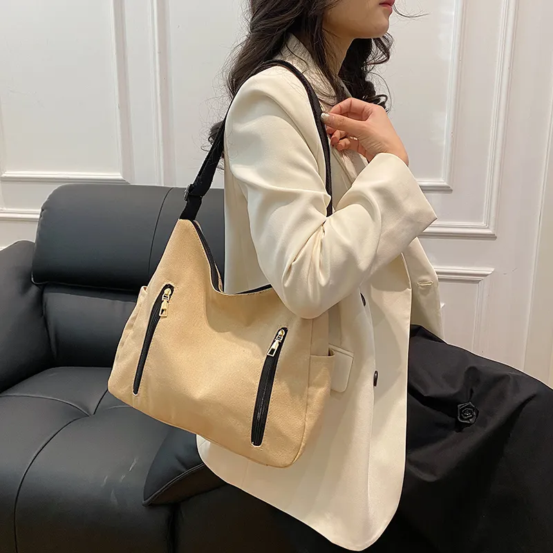Parker Bear Canvas Canvas Bag Crossbody Bag Regular Unisex White/Khaki/Black/Red-11