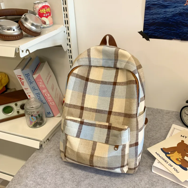 Parker Bear Canvas Backpack Women's Red/Green/Blue-10