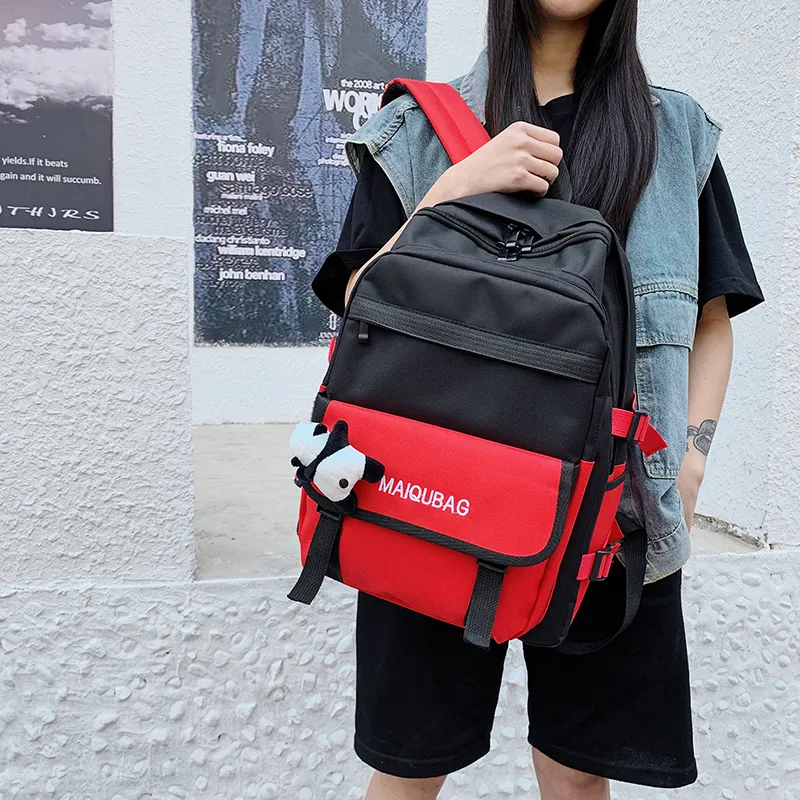 Parker Bear Canvas Backpack Regular Unisex Yellow/Red/Green/Black-9