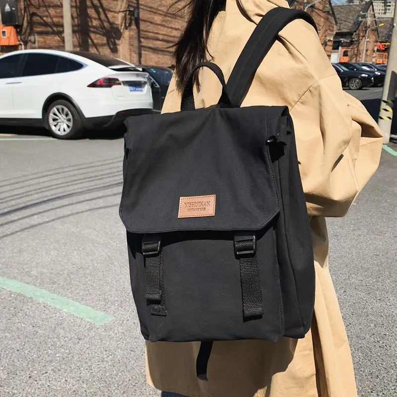Parker Bear Canvas Backpack Unisex Khaki/Black/Burgundy/White-5