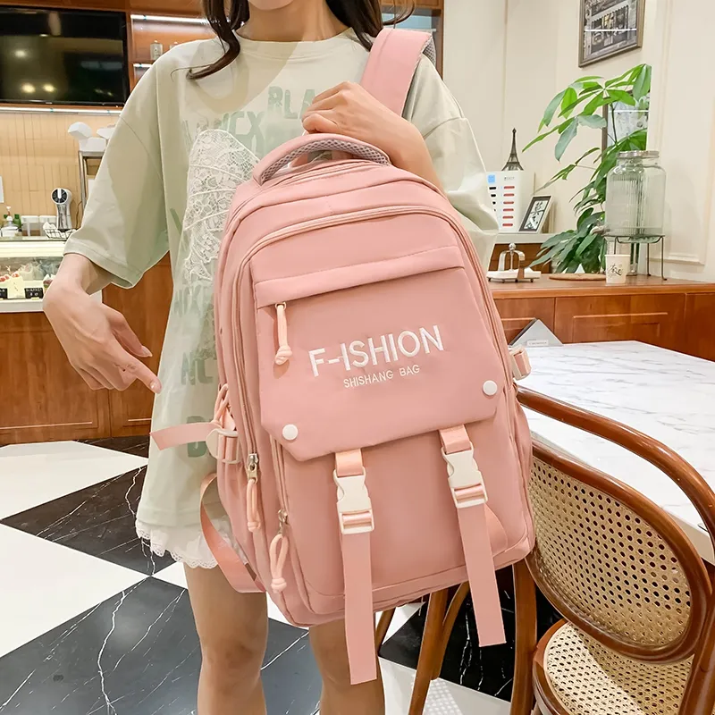 Parker Bear Nylon Backpack Women's Blue/Pink/Khaki/Green/Purple/Black-4