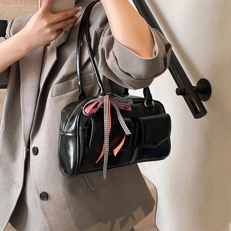 MingLu PU Bowling Bag, Shoulder Bag Women's Multicolor-26