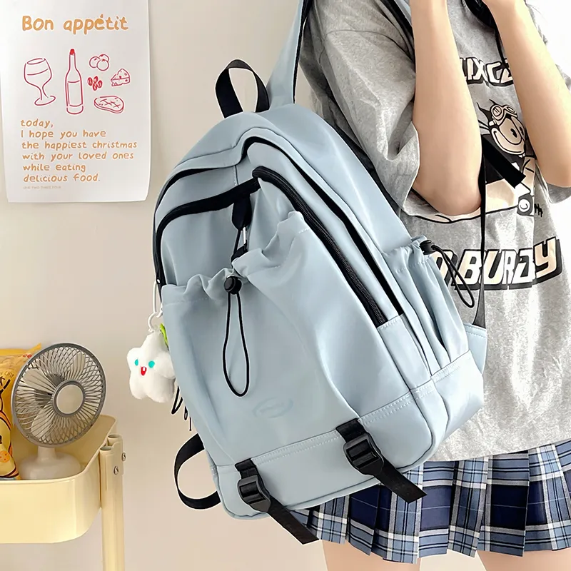 Parker Bear Nylon Backpack Unisex Pink/Blue/Gray/Yellow/Black-2