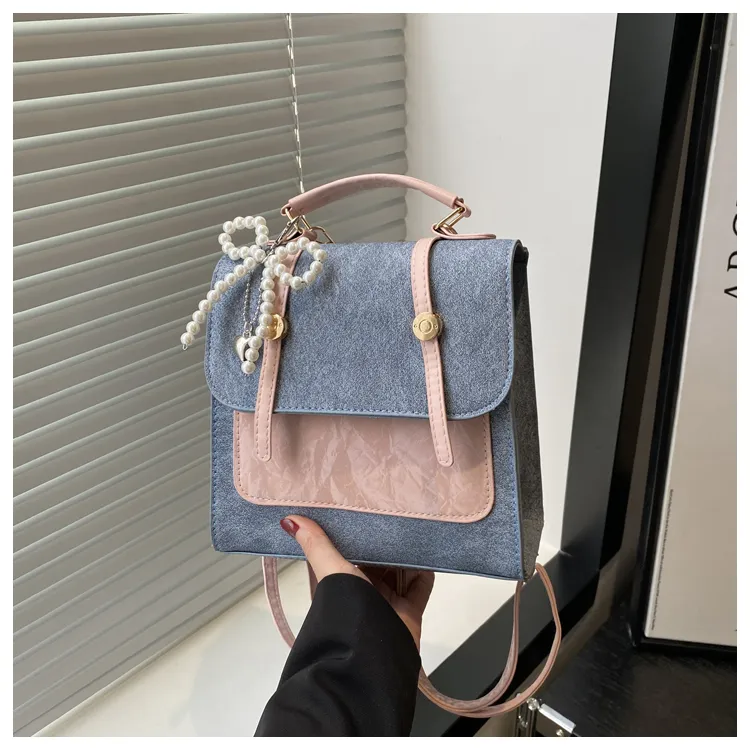MingLu PU Backpack Regular Women's White/Blue-9