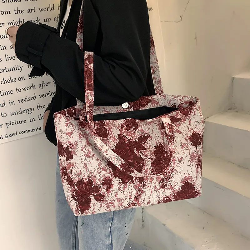Parker Bear Fabric Tote Bag Shopping Bag Shoulder Bags Regular Unisex Coffee/Blue/Red/Black-21