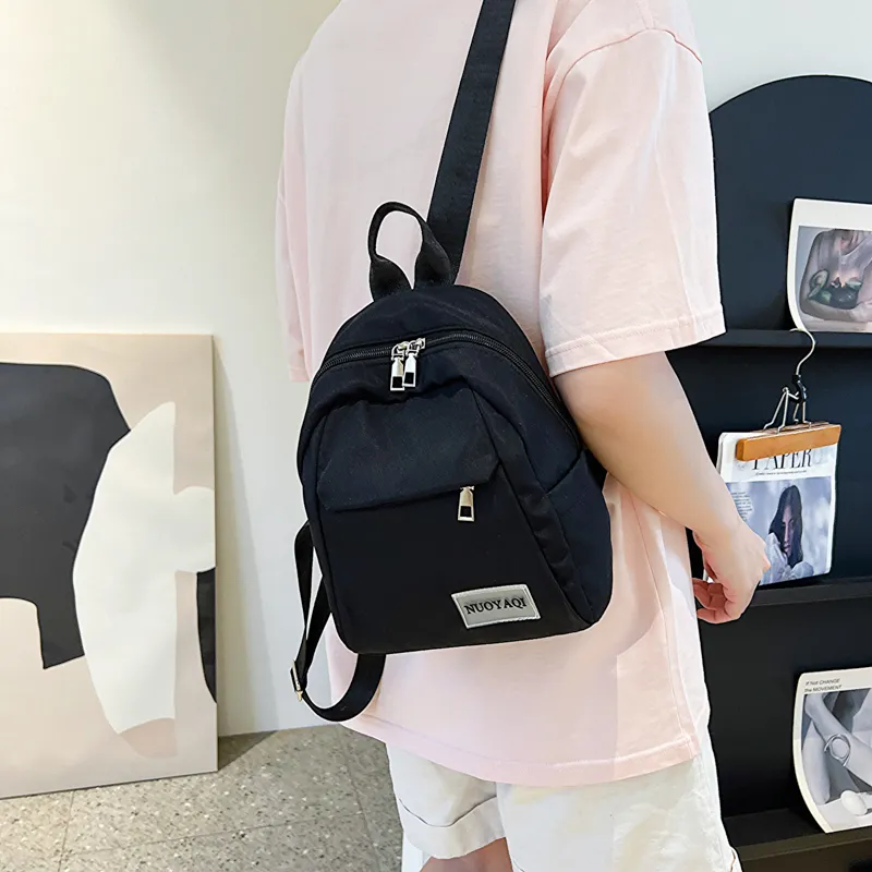 Parker Bear Canvas Carry Backpack Regular Unisex Black/White/Ecru/Pink/Blue/Burgundy-5