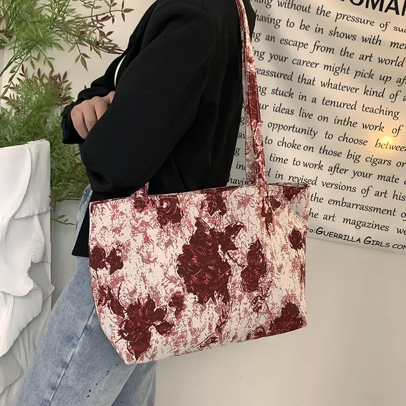 Parker Bear Fabric Tote Bag Shopping Bag Shoulder Bags Regular Unisex Coffee/Blue/Red/Black-20