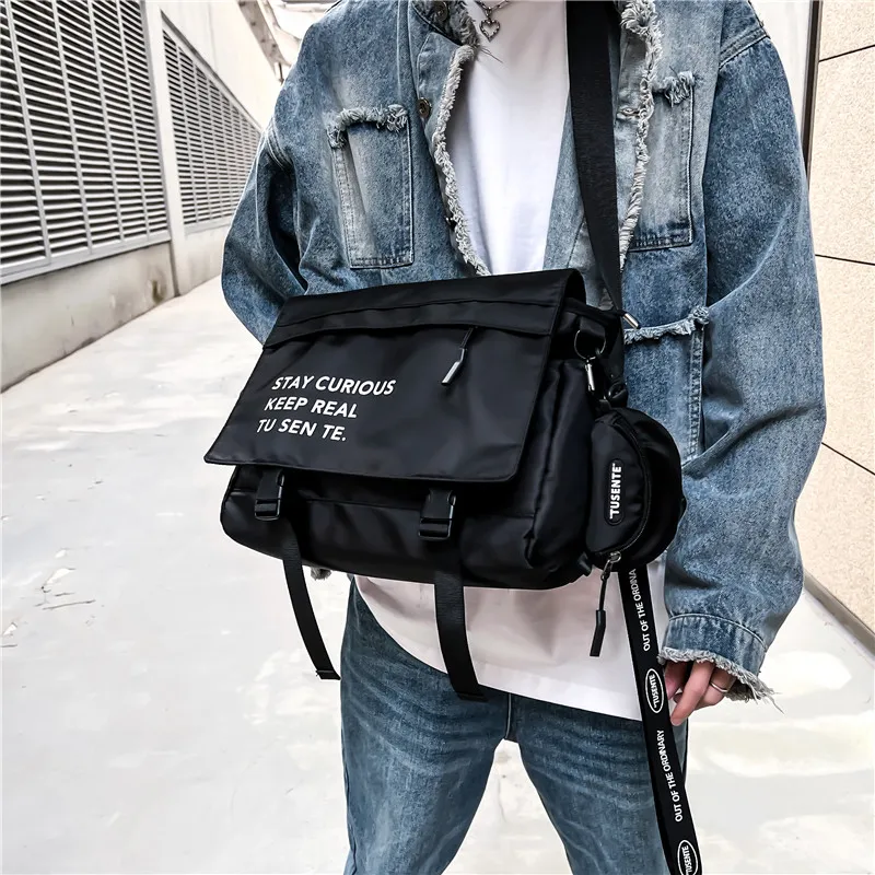 MingLu Oxford Shoulder Bag Crossbody Bag Solid Color Versatile Fashion For College Students All Unisex-7