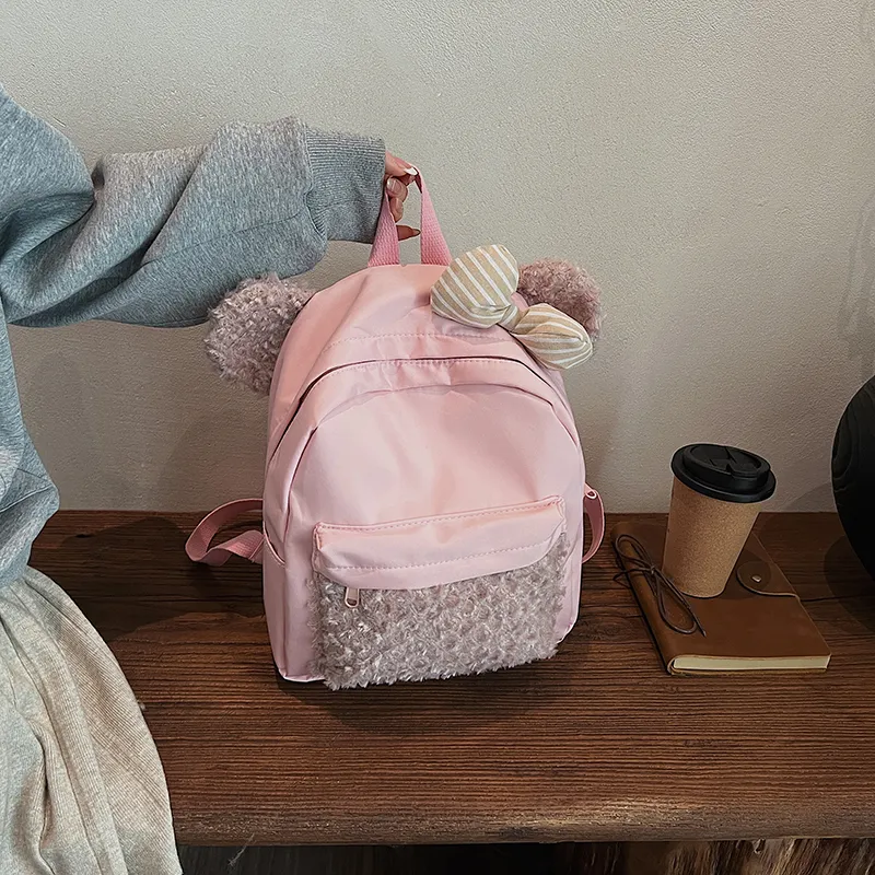 Parker Bear Nylon Backpack Women's Cherry Blossom Pink-3