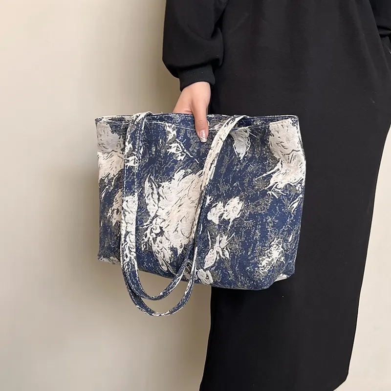 Parker Bear Fabric Tote Bag Shopping Bag Shoulder Bags Regular Unisex Coffee/Blue/Red/Black-14