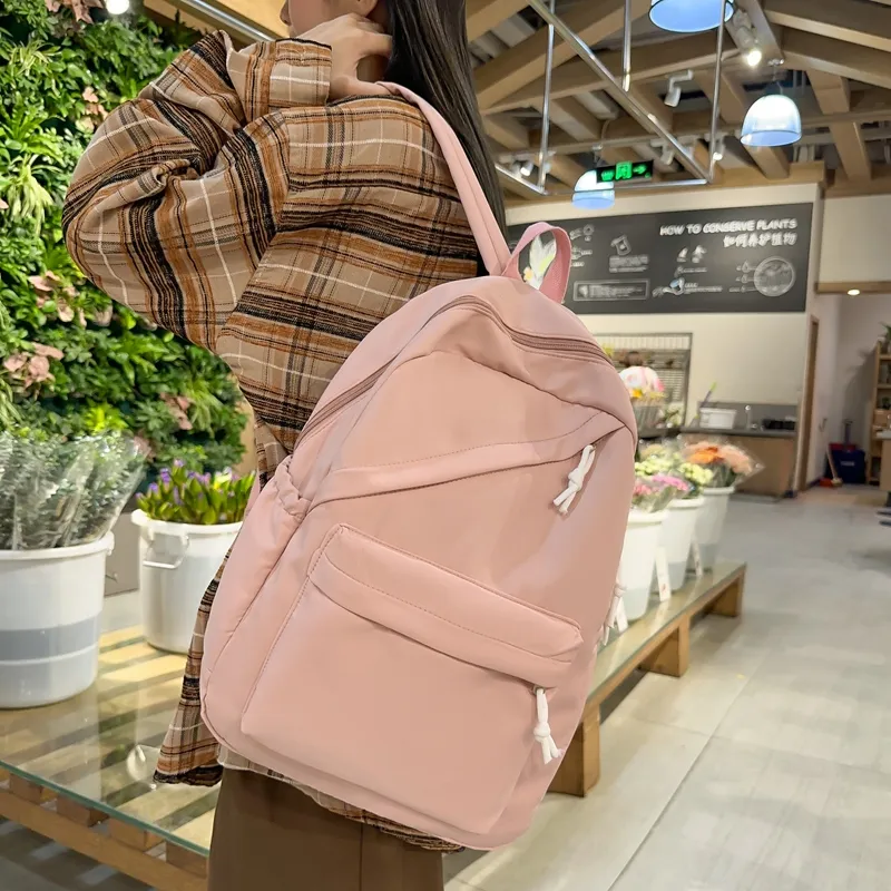 MingLu Nylon Backpack Regular Unisex Yellow/Green/Blue/Purple/Black/White/Blue/Pink-14