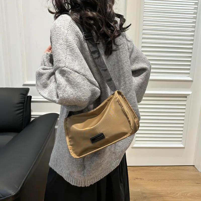 MingLu Nylon Polyester Solid Color Minimalist Style Versatile University Commute Backpack Unisex Couple Unisex-45