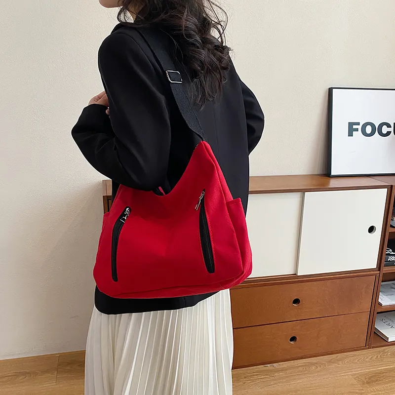 Parker Bear Canvas Canvas Bag Crossbody Bag Regular Unisex White/Khaki/Black/Red-31
