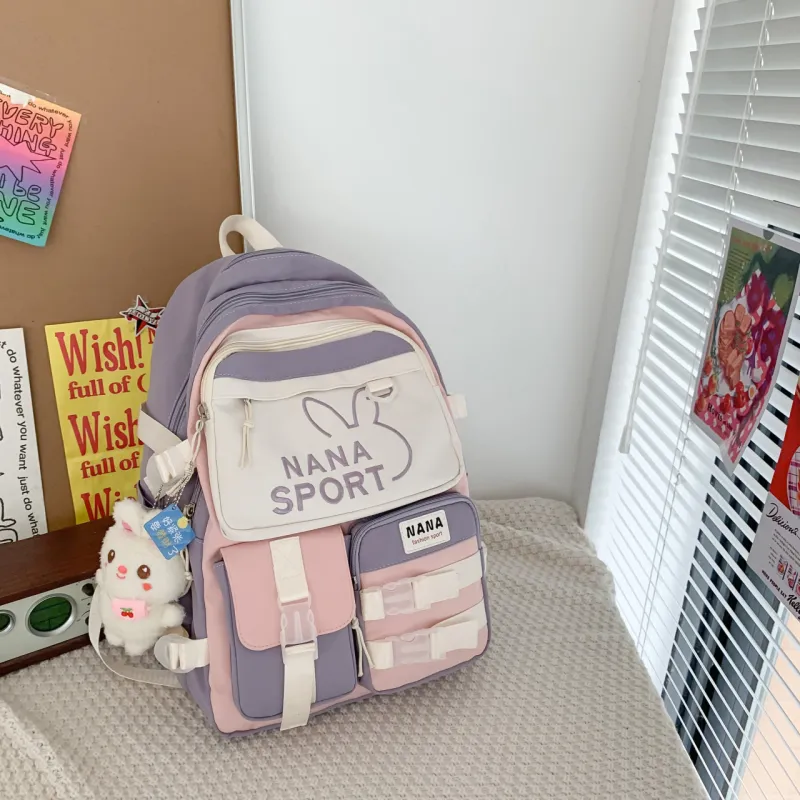 Parker Bear Nylon Backpack Women's Multicolor-6