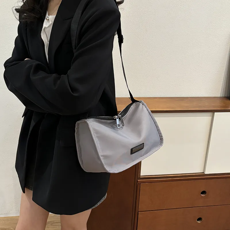 MingLu Nylon Polyester Solid Color Minimalist Style Versatile University Commute Backpack Unisex Couple Unisex-26