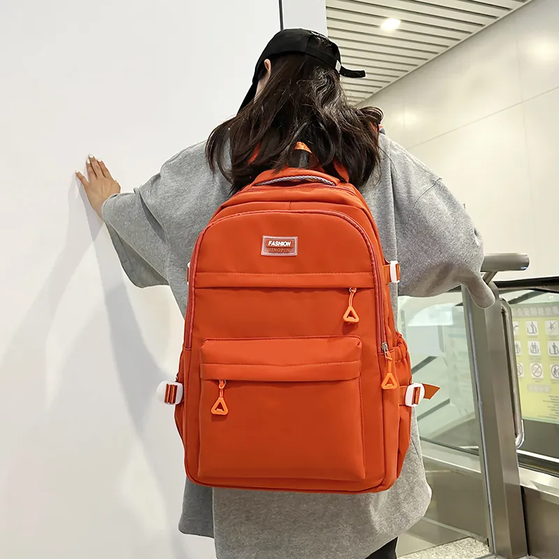 Parker Bear Nylon Backpack Unisex Orange/Green/Gray/Black-14