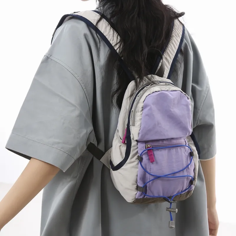 Parker Bear Nylon Polyester High School And University Student All Purpose Backpack Unisex White/Green/Purple-8