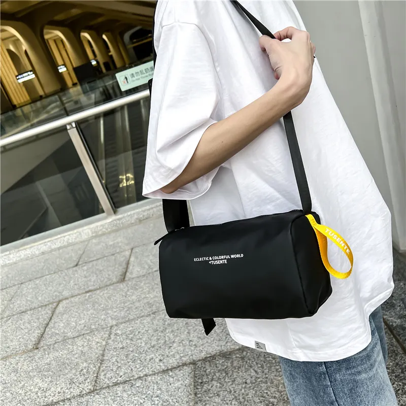 Parker Bear Microfiber Shoulder Bag, Crossbody Bag Regular Unisex Khaki/Yellow/Black/White-6