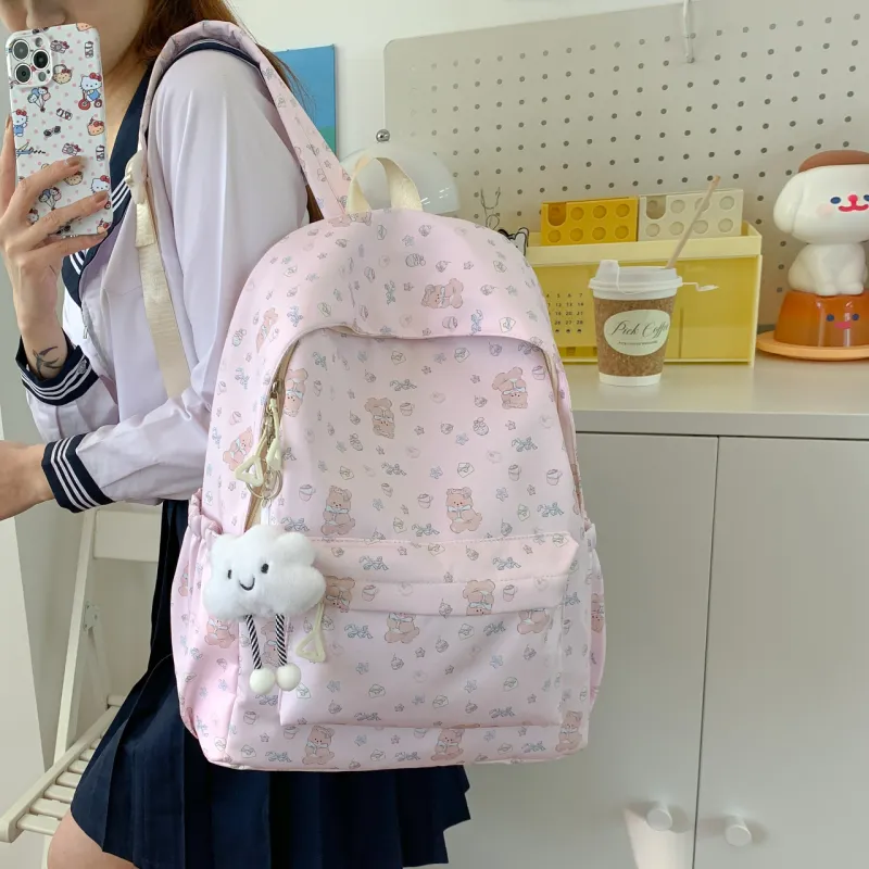 Parker Bear Composite Cloth Backpack Women's Multicolor-6