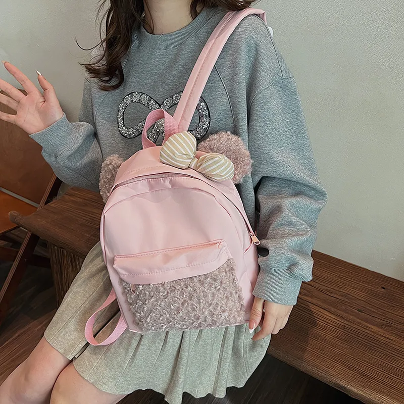 Parker Bear Nylon Backpack Women's Cherry Blossom Pink-5