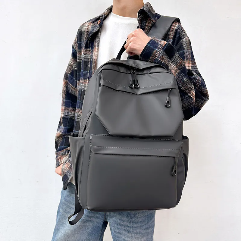 MingLu Oxford Backpack Regular Unisex Gray/Black-10