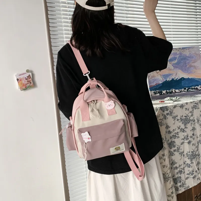 Parker Bear Oxford Backpack Unisex Pink Yellow Blue Black-12