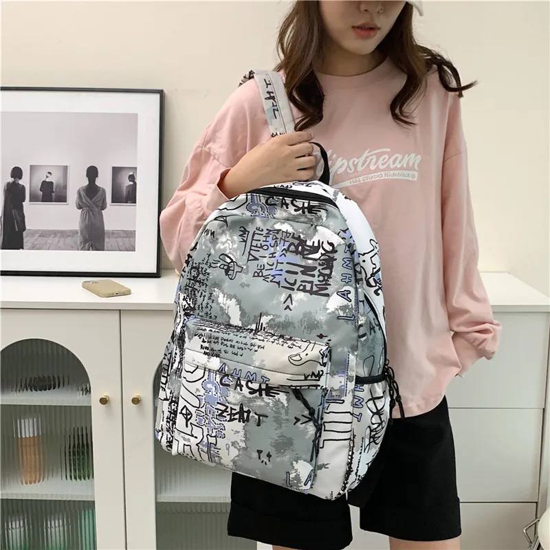 Parker Bear Canvas With Fabric Backpack Regular Unisex Purple/Gray/Blue/Black-17