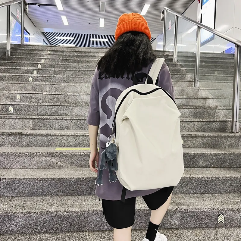 Parker Bear Nylon Backpack Regular Unisex Black/White/Gray/Orange-10