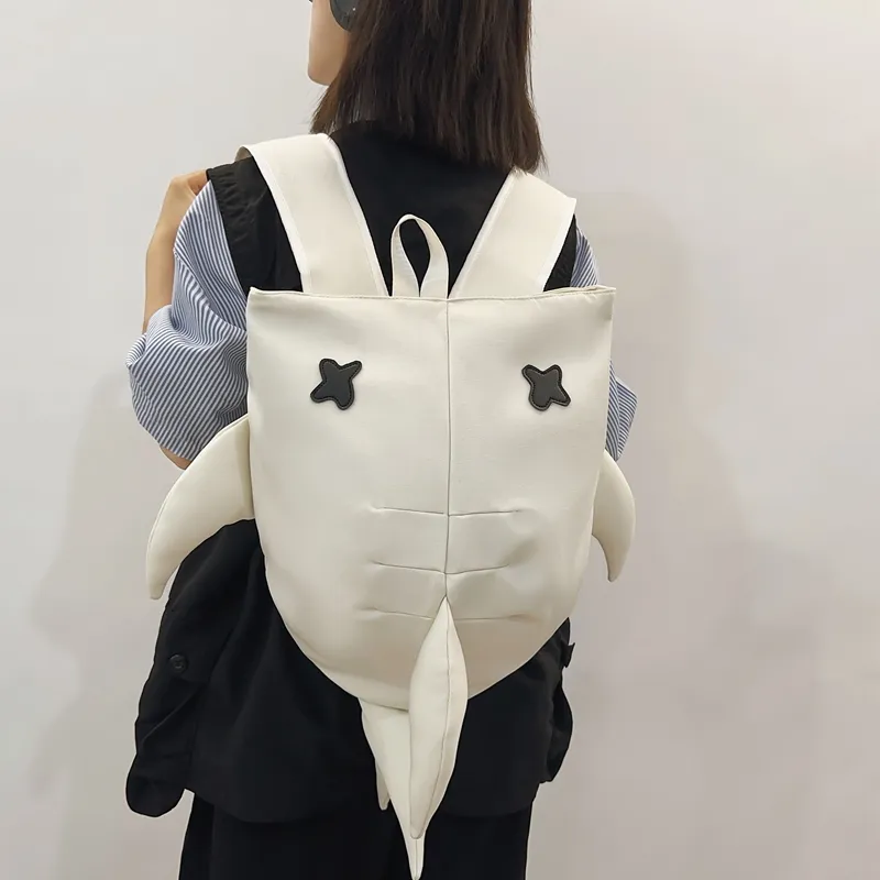 Parker Bear Nylon Backpack Unisex Black/White-4