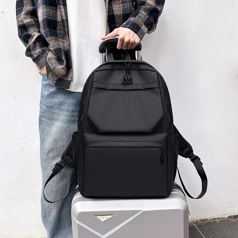 MingLu Oxford Backpack Regular Unisex Gray/Black-5