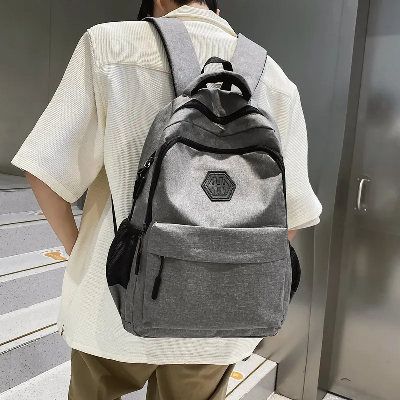 MingLu Nylon Backpack Regular Men's Black/Gray/Red/Blue-9