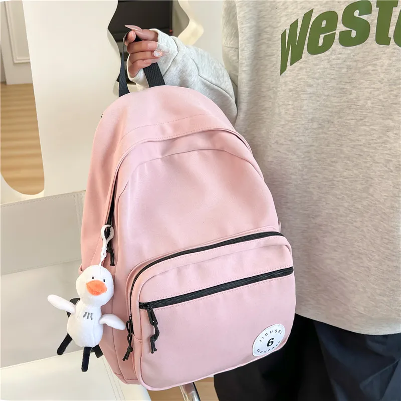 Parker Bear Composite Fabric Elementary Middle And High School Students All Regular Unisex Pink/Beige/Black-2