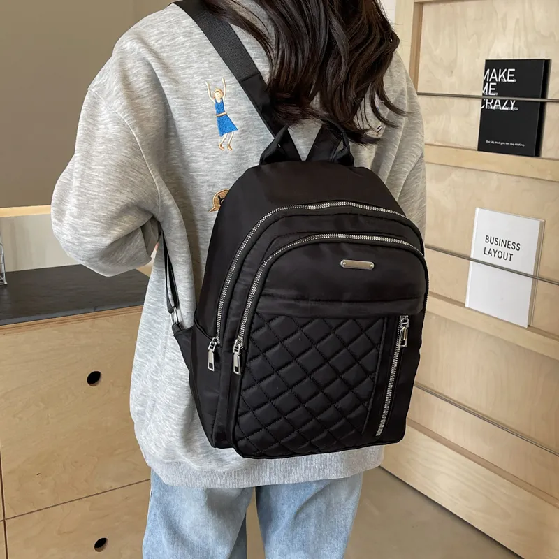 Parker Bear Fabric Backpack Unisex Black/Ecru/Burgundy/Gray/Pink-3