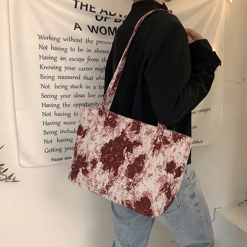 Parker Bear Fabric Tote Bag Shopping Bag Shoulder Bags Regular Unisex Coffee/Blue/Red/Black-17