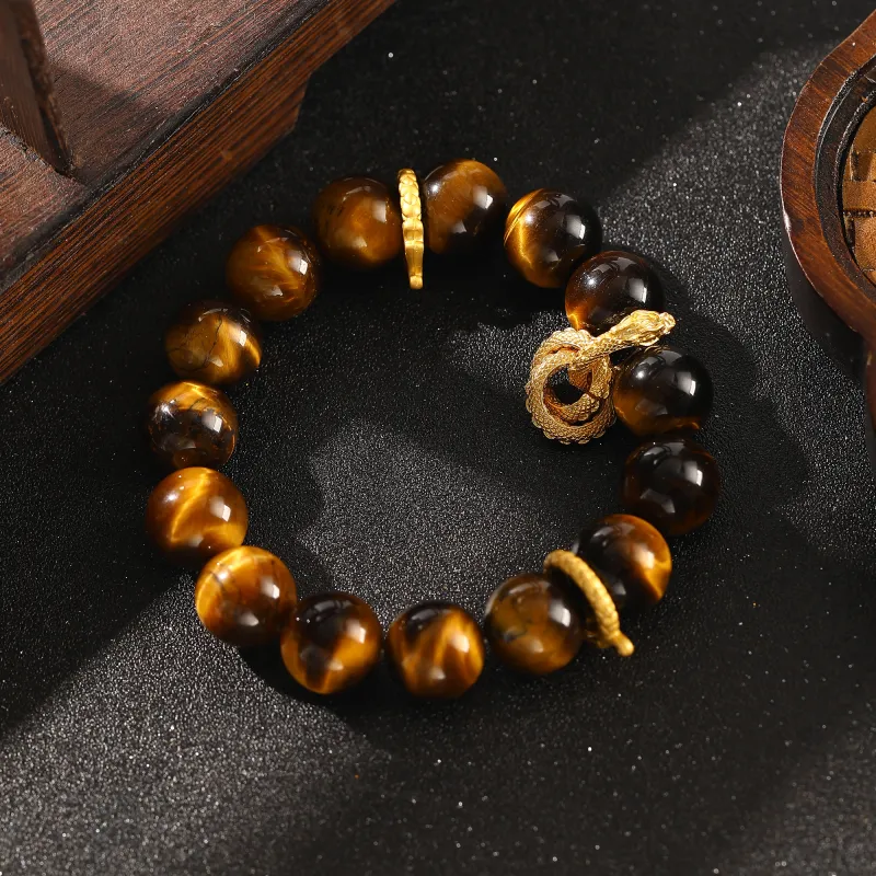 Tanner Tiger's Eye Stone Bracelets Unisex-5