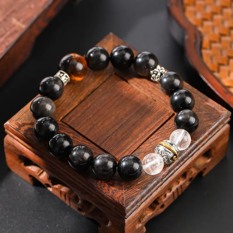 Tanner Obsidian Jade Bracelets Unisex-4